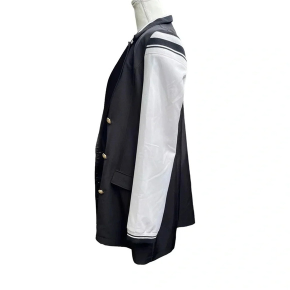 Azalea Wang NWOT Varsity-New Double Breasted Black and White Blazer Jacket SZ XL - Picture 7 of 13